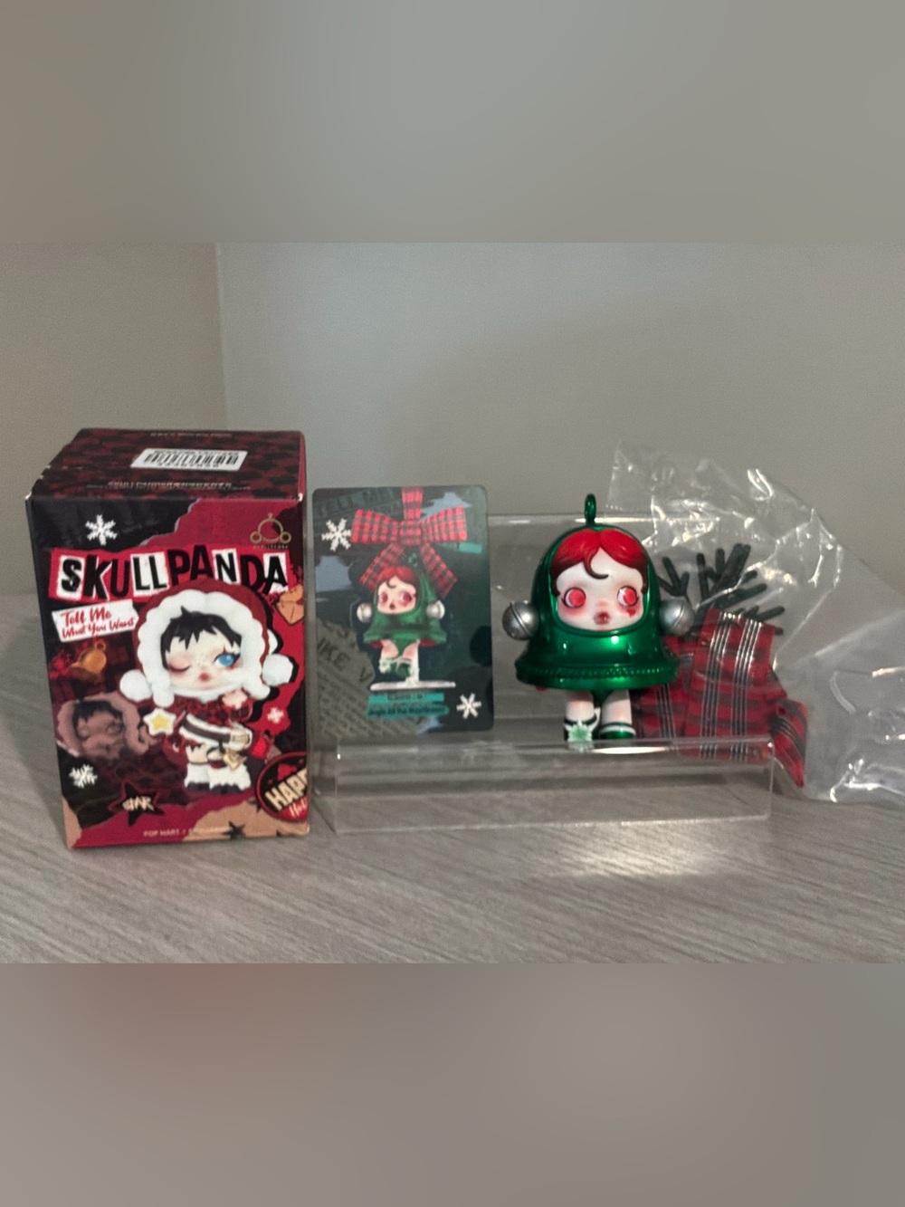 Popmart Skullpanda Tell Me What You Want Series -  “Jolly All the Way - Green”
